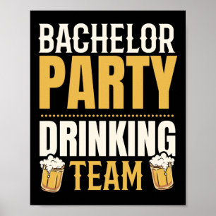 Poster Equipe de Bebida de Despedida de Solteiro Groomsqu