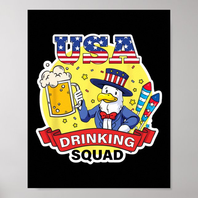 Poster Equipe de Bebida dos EUA Dia da Independência 4 de (Frente)