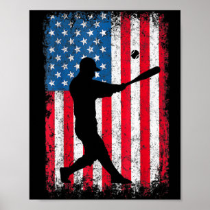 Poster Equipe de beisebol da bandeira americana Homens Me