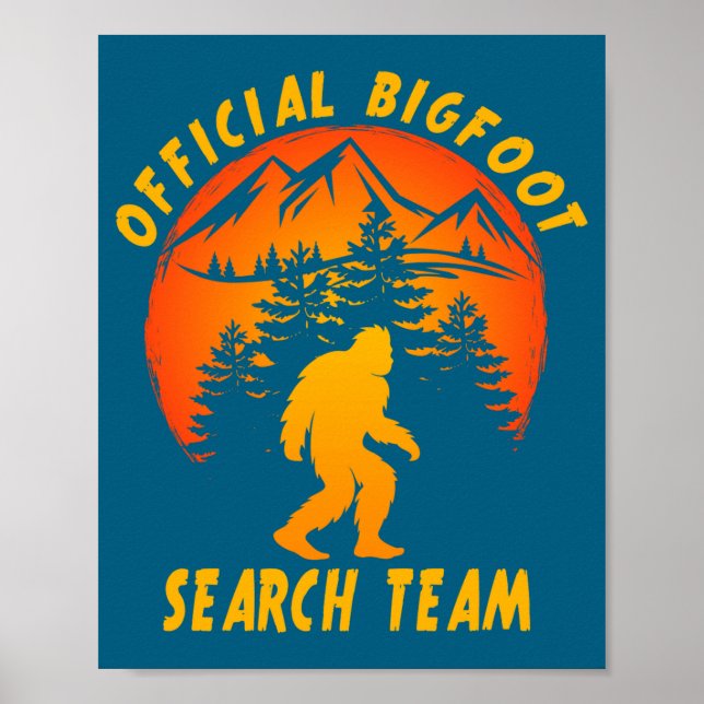 Poster Equipe de Busca do Pé Grande Sasquatch Yeti Engraç (Frente)