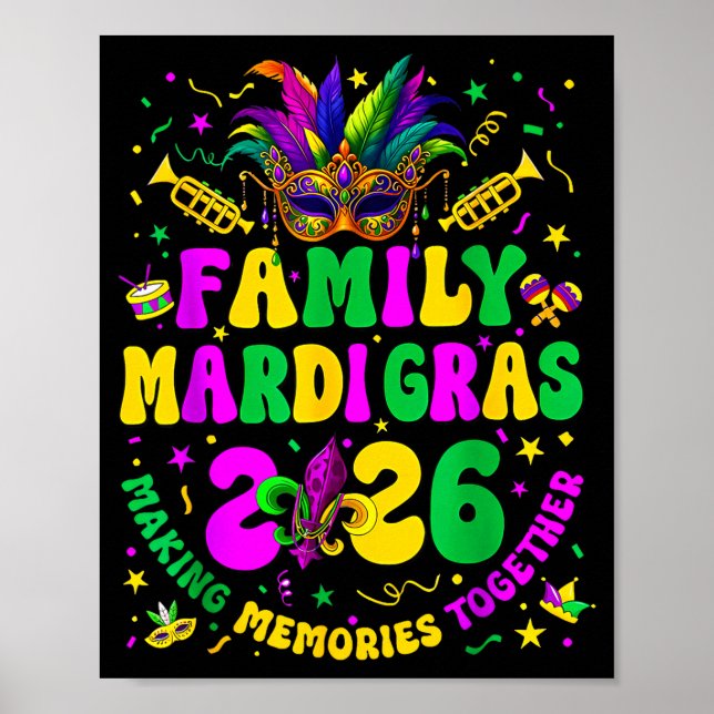 Poster Equipe de Carnaval de Mardi Gras da Família 2026 V (Frente)
