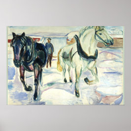 Poster Equipe de Cavalos na Neve por Edvard Munch