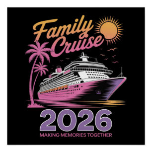 Póster Equipe de Cruzeiro Familiar 2026 Viagem Correspond
