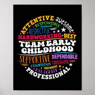 Poster Equipe de Educação Infantil Professor de Ece de Vo