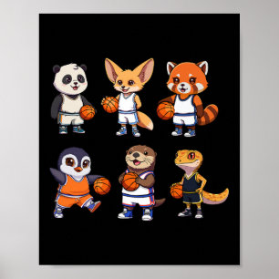 Poster Equipe de Esportes de Desenho Animado Cute Animal 