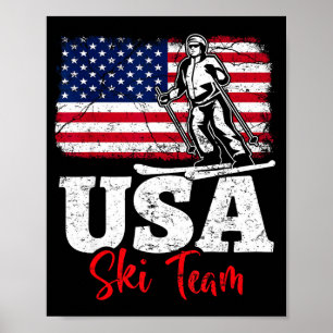 Poster Equipe de esqui dos EUA américa esqui esportes de
