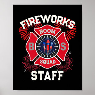 Poster Equipe de fogos de artifício fofa patriótica técni