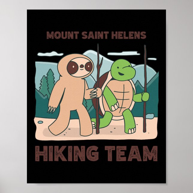 Poster Equipe de Hiking do Monte Saint Helens Expedição d (Frente)
