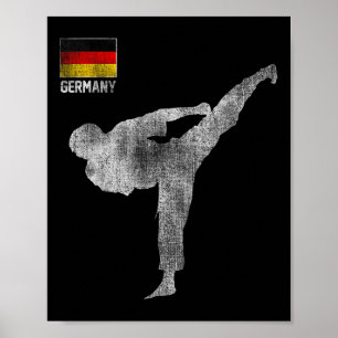 Poster Equipe de Karate Artes Marciais Mma Chute Alemanha