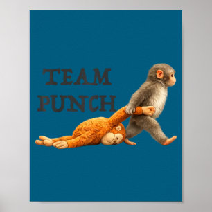 Poster Equipe de macaco bebê dá socos meme engraçado de m