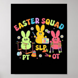 Poster Equipe de Páscoa de Terapia Slp Ot Pt Bunny Fisiot