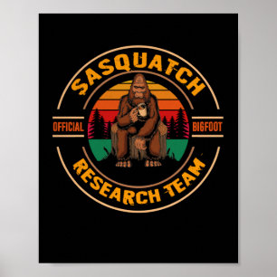 Poster Equipe de pesquisa do Bigfoot Retro Vintage Sasqua