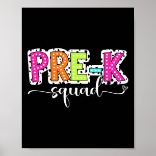 Poster Equipe de Pré-K de Volta à Escola com Pintas de Da