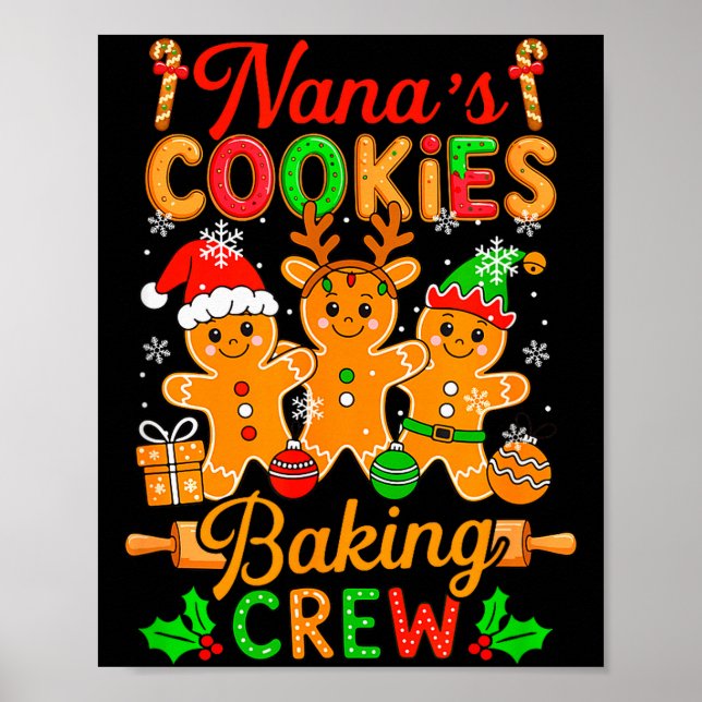 Poster Equipe de preparo de biscoitos de Natal da Nana, d (Frente)