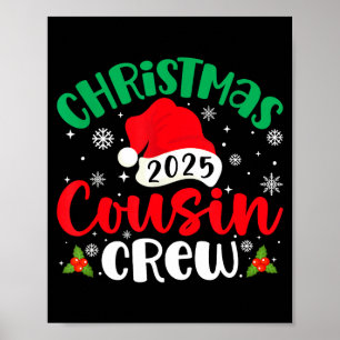 Poster Equipe de Primos de Natal 2025 Gorro de Papai Noel
