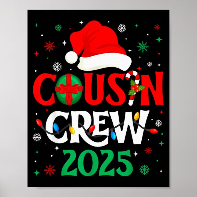 Poster Equipe de Primos de Natal 2025 Xmas Piadas de Corr (Frente)