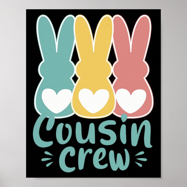 Poster Equipe de Primos de Páscoa Família Combinando T de (Frente)