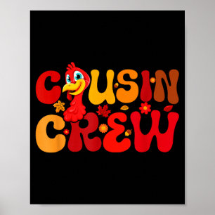 Poster Equipe de Primos Dia de Ação de Graças Peru Famíli