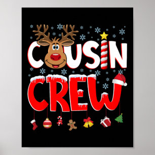 Poster Equipe de Primos Natal Parentes de Natal Correspon