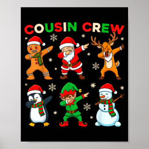 Poster Equipe de Primos Santa Elfinhos Amigos Natal Fu