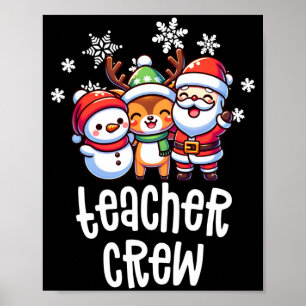 Poster equipe de professor de natal papai noel boneco de