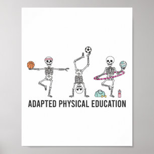 Poster Equipe de Professor Macaco Esqueleto Engraçado Ada