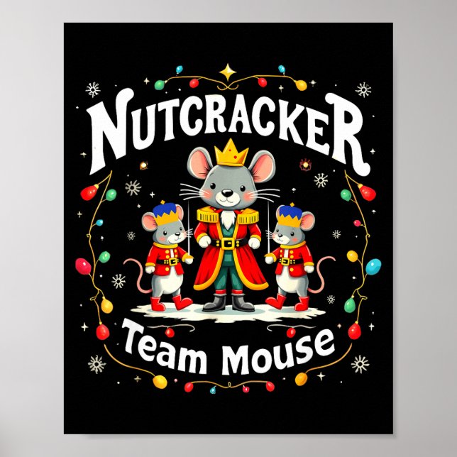 Poster Equipe de quebra-nozes de Natal Rato engraçado Sol (Frente)