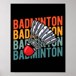 Poster Equipe de Racket de Badminton Retro - Encerramento