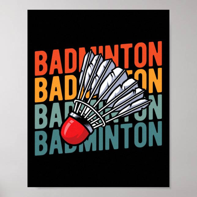 Poster Equipe de Racket de Badminton Retro - Encerramento (Frente)