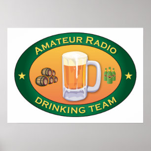 Póster Equipe de rádio amadora do bebendo