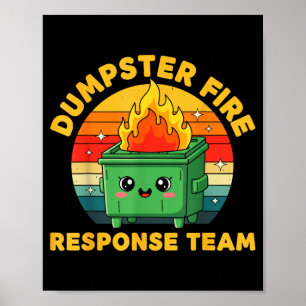 Poster Equipe de Resposta ao Incêndio no Lixo do Funcioná