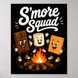 Poster Equipe de S'mores marshmallow engraçado fogueira