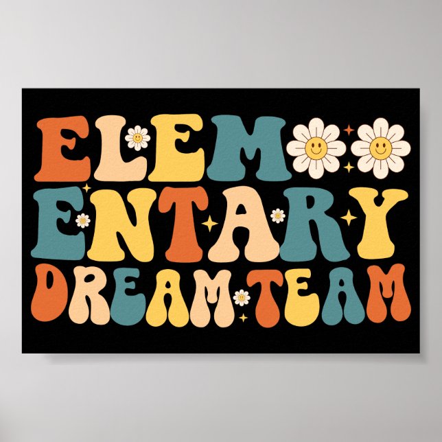 Poster Equipe De Sonhos Elementar De Volta À Escola (Frente)