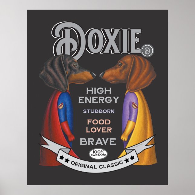 Poster Equipe de Super-Herói de Dachshund (Frente)