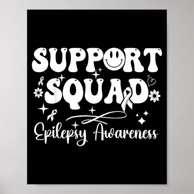 Poster Equipe de Suporte Minimal Fuuny Roxo Epilepsia (Frente)