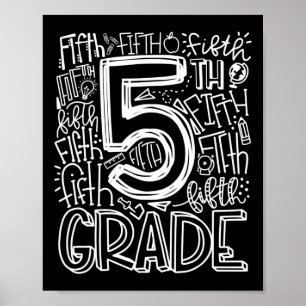 Poster Equipe de tipografia da 5ª série Professor da quin