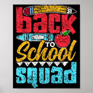 Poster Equipe de volta à escola crianças professor aluno 
