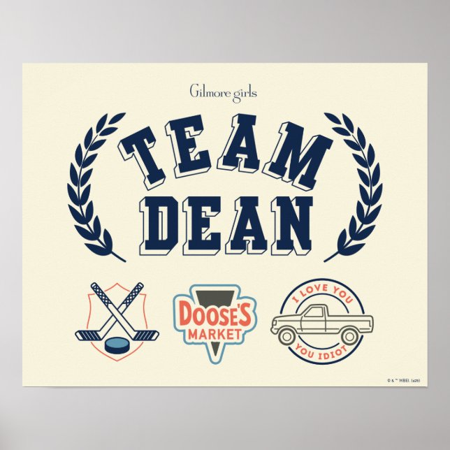 Poster Equipe Dean Gilmore Girls Design (Frente)