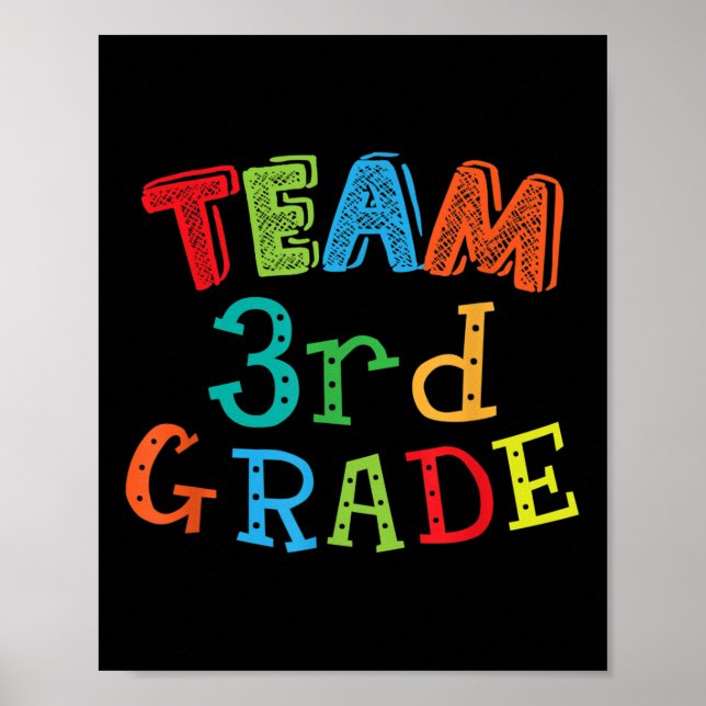Poster Equipe do 3º grau - Crianças do 3º grau &amp; Prof (Frente)