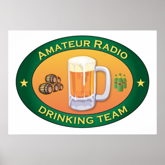 Póster Equipe do Bebendo de rádio amador (Frente)