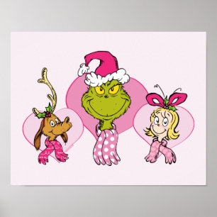 Poster Equipe do Grinch em Retrato de Pink Valentine's
