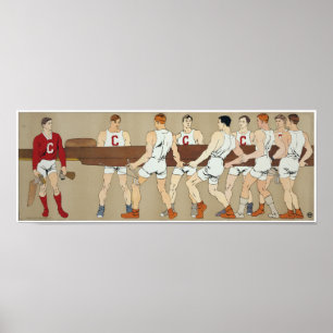 Póster Equipe do grupo de Cornell, cerca de 1907 12H x