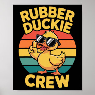 Poster Equipe do Pato de Borracha Ama Patos Retrô Vintage