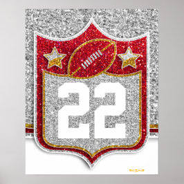 Poster Equipe dos EUA Esporte Red e Futebol Dourado