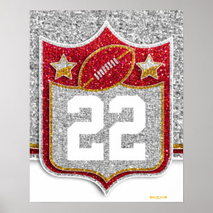 Poster Equipe dos EUA Esporte Red e Futebol Dourado