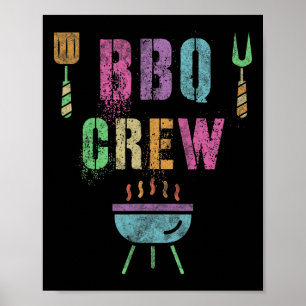 Poster Equipe engraçada de churrasco grelhar chef cozinha