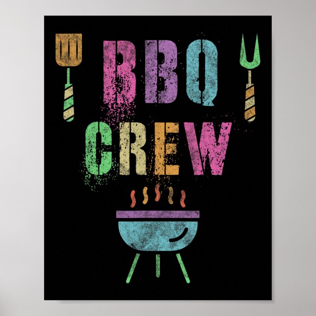 Poster Equipe engraçada de churrasco grelhar chef cozinha (Frente)