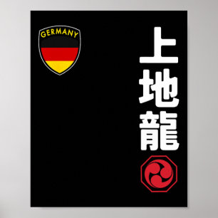 Poster Equipe Karate Uechi Ryu Bandeira Alemã Japonesa