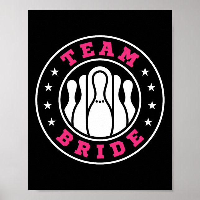 Poster Equipe Noiva de Boliche Casada de Solteiro (Frente)