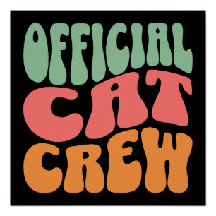 Póster Equipe Oficial de Gatos Divertidos Amante de Gatos